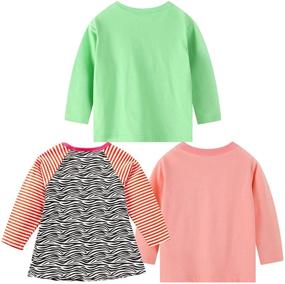 img 3 attached to 🌸 Girls' Clothing: Flower Unicorn Stripe Long Sleeve T-Shirts, Tops, Tees & Blouses