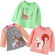 🌸 girls' clothing: flower unicorn stripe long sleeve t-shirts, tops, tees & blouses logo