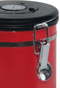 img 3 attached to ☕ Mixpresso Red Stainless Steel Coffee Container with Date Tracking, Vacuum Sealed Airtight Canister, 16 Oz Coffee Vault for All Types of Ground Coffee