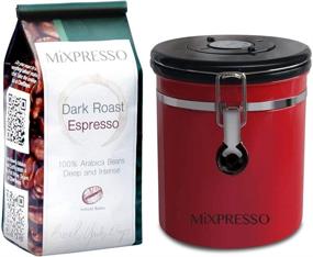 img 2 attached to ☕ Mixpresso Red Stainless Steel Coffee Container with Date Tracking, Vacuum Sealed Airtight Canister, 16 Oz Coffee Vault for All Types of Ground Coffee