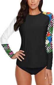 img 2 attached to Sleeve Shirts Rashguard Swimsuit Tribal Women's Clothing in Swimsuits & Cover Ups