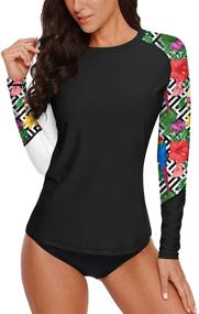 img 3 attached to Sleeve Shirts Rashguard Swimsuit Tribal Women's Clothing in Swimsuits & Cover Ups