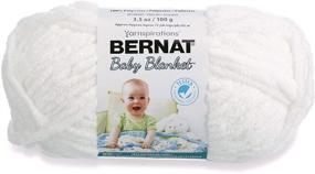 img 4 attached to 🧶 Пряжа для детских пледов Bernat Baby Blanket - супертолстая, 6-я классификация, белая - 100 г, Машинная стирка и сушка - один клубок.