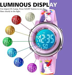 img 2 attached to ⌚ Waterproof Luminous Stopwatch Wristwatch for Girls - Electronic Timepiece