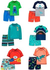 img 1 attached to Carters Combination Rashguard Trunks Changing Boys' Clothing and Swim