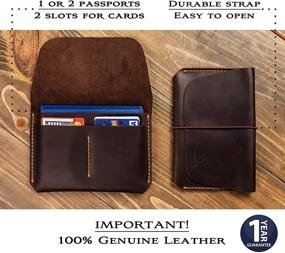 img 3 attached to Leather Passport Holder Men Women