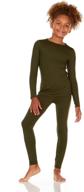 🔥 thermajane girl's ultra soft thermal underwear long johns set: stay cozy and warm with fleece lining logo