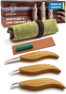 🪵 beginner's wood carving kit - beavercraft s15 whittling tools set for chip carving and whittling - includes whittling knife set and wood carving wood logo