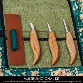 img 2 attached to 🪵 Beginner's Wood Carving Kit - BeaverCraft S15 Whittling Tools Set for Chip Carving and Whittling - Includes Whittling Knife Set and Wood Carving Wood