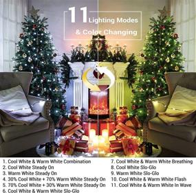 img 3 attached to 🎄 BrizLabs 98ft Christmas String Lights with 300 LED, Warm White & Cool White, 11 Functions, Remote Connectable, Color Changing, Outdoor Christmas Tree Lights for Indoor Patio Home Xmas Decor