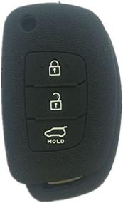 img 1 attached to 🔑 2013-2014 HYUNDAI SANTA FE(IX45) New Black Flip Remote Smart Keyless Key Case Fob Shell Cover Skin with 3 Buttons