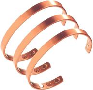 🌍 earth therapy pure copper magnetic healing bracelet set - adjustable for men and women - 3 for 2 best-sellers value pack - the original & minimalist choice logo