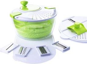 img 4 attached to 🥗 7-in-1 Kitchen Gadget Set: 4L Salad Spinner, Vegetable Dryer, Grater, Slicer