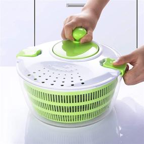 img 2 attached to 🥗 7-in-1 Kitchen Gadget Set: 4L Salad Spinner, Vegetable Dryer, Grater, Slicer