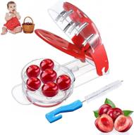 🍒 multifunctional cherry olive pitter tool for efficiently pitting 6 cherries at once, ideal for cherry pie and jam making in the kitchen логотип