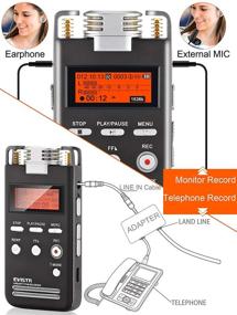 img 1 attached to EVISTR Digital Voice Recorder 8GB L53-1536KBPS Stereo Audio: Portable Recorder for Lectures with External MIC Support