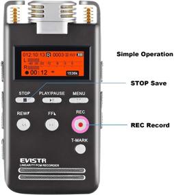 img 2 attached to EVISTR Digital Voice Recorder 8GB L53-1536KBPS Stereo Audio: Portable Recorder for Lectures with External MIC Support