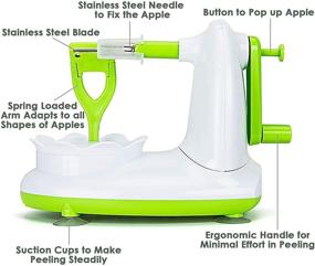 img 3 attached to 🍏 Effortless Apple and Pear Peeling with EZMO: Stainless Steel Blades, 8 Wedges Slicer and Corer