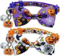 pohshido 2 pack halloween cat bowtie collar: festive holiday collars for artful kitty cats логотип