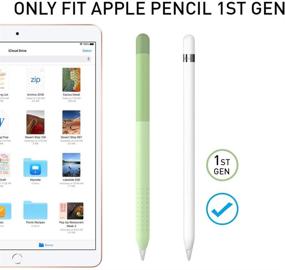 img 2 attached to 🍏 Делиджи Силиконовый чехол градиентного зеленого цвета для Apple Pencil 1-го поколения - защитный чехол для аксессуара Apple Pencil 1-го поколения.