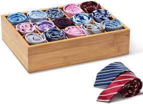 img 4 attached to 🗄️ GOBAM Closet Drawer Organizer: Tidy up Your Wardrobe with 15 Compartments - Bamboo Storage Solution for Ties, Bras, Briefs, Socks, and More