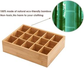 img 2 attached to 🗄️ GOBAM Closet Drawer Organizer: Tidy up Your Wardrobe with 15 Compartments - Bamboo Storage Solution for Ties, Bras, Briefs, Socks, and More