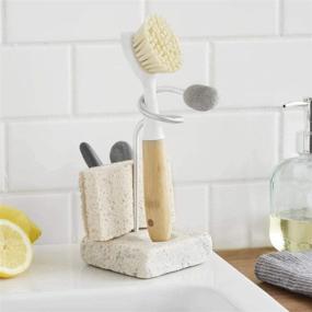 img 2 attached to 💦 Sea Stones Splash Sponge and Brush Holder: Streamlined One-Handed Grab in a Modern USA-Made Design