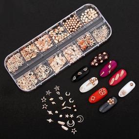 img 2 attached to 💅 WOKOTO 4Pcs Nail Crystals and Rhinestones: Rose Gold Nail Studs Charms for Women, Colorful Pointed Fake Diamonds and AB Rhinestones Kit with Tweezers and Picker Pencil - Mix-Style