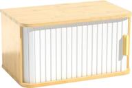 🍞 large capacity white bamboo bread box for kitchen countertop - 14.2"x 7.87"x 7.2" roll top farmhouse style bread box логотип