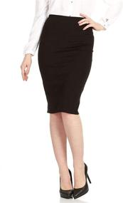 img 4 attached to Ponti Midi Skirts for Women: Knee-Length Elegance with Wide Waist Band – Junior & Plus Sizes by X America