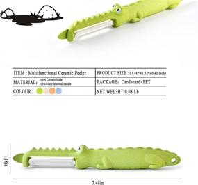 img 3 attached to 🐊 Multifunctional Ceramic Crocodile-shaped Peeler: Wheat Material for Fruits, Vegetables, Fish Scale Scraper, and Digging Scraper (Malt White)