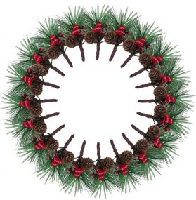 img 1 attached to 🎄 20PCS Artificial Pine Picks with Red Pinecones for Christmas Flower Arrangements, Wreaths, and Holiday Decorations