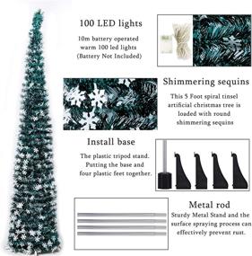 img 1 attached to 🎄 Convenient & Festive: Pop-Up Artificial Christmas Tree with 100LED Lights - Perfect for Holiday Parties & Decorations!