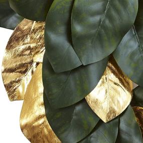 img 2 attached to 🌿 22" Nearly Natural Golden Leaf Magnolia Wreath – Exquisite Home Decor with Lifelike Charm"