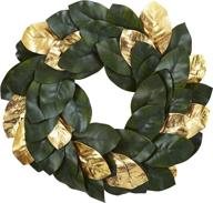 🌿 22" nearly natural golden leaf magnolia wreath – exquisite home decor with lifelike charm" логотип