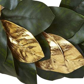 img 1 attached to 🌿 22" Nearly Natural Golden Leaf Magnolia Wreath – Exquisite Home Decor with Lifelike Charm"