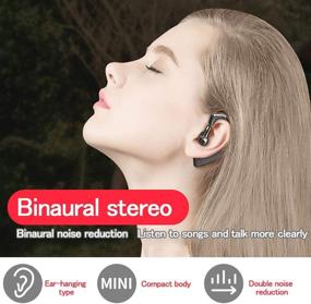 img 2 attached to 🎧 SLUB [Плюс] Bluetooth 5.0 наушники: Полностью беспроводные водонепроницаемые наушники IPX7 со скобами на ухе и микрофоном для мобильного телефона - 12 часов воспроизведения, легкие, совместимые с iPhone/Android (черные)