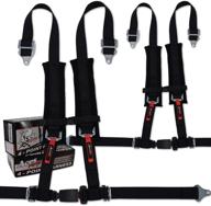 🛡️ enhanced safety: 4 point harness with 2 inch padding (ez buckle technology) (black (pair)) logo