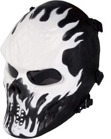 img 4 attached to 🎭 NINAT Airsoft Mask: Full Face Skull Tactical Masks for Halloween CS Survival Games Shooting Cosplay Movie Scary Masks Bones Black Silvergrey Wildfire Captain - Eye Protection