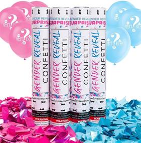 img 4 attached to 12-Inch Gender Reveal Confetti Cannons Package - (2 Pink & 2 Blue)