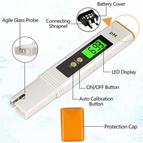 img 2 attached to Extenuating Threads Digital PH Meter: High Precision Water Tester Pen for Household Drinking Water, Pool, and Aquarium PH Measurement (White)