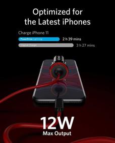 img 3 attached to Автомобильное зарядное устройство Anker 12W 5V Lightning [Mfi-Certified], PowerDrive Car Charger с 3 футовым Apple Certified кабелем для iPhone XS/Max/XR/X/8/7/6/Plus, iPad Pro/Air 2/Mini и других устройств - iPhone Car Charger.