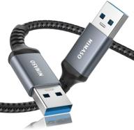 🔌 2-пакет usb-кабелей a к usb a 3.0 [6.6ft+6.6ft], двусторонний кабель nimaso для подключения usb-разъемов мужского типа, совместимый с внешними жесткими дисками, dvd-проигрывателями, охладителями для ноутбуков, камерами и другими устройствами. логотип