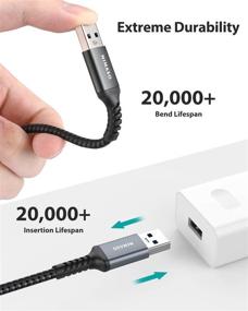 img 3 attached to 🔌 2-пакет USB-кабелей A к USB A 3.0 [6.6FT+6.6FT], двусторонний кабель NIMASO для подключения USB-разъемов мужского типа, совместимый с внешними жесткими дисками, DVD-проигрывателями, охладителями для ноутбуков, камерами и другими устройствами.