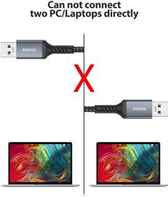 img 1 attached to 🔌 2-пакет USB-кабелей A к USB A 3.0 [6.6FT+6.6FT], двусторонний кабель NIMASO для подключения USB-разъемов мужского типа, совместимый с внешними жесткими дисками, DVD-проигрывателями, охладителями для ноутбуков, камерами и другими устройствами.