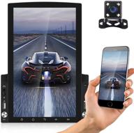 amprime android car stereo double din radio with bluetooth 9.7” 3d touch screen fm rds receiver mp5 car player, wi-fi gps navigation mirror link for android/ios phone + rear view camera logo