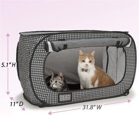 img 3 attached to 🐱 Necoichi Portable Stress-Free Cat Cage Carrier Kennel Travel Solution