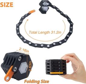 img 2 attached to 🔒 NDakter Foldable Chain Lock for Bicycles - Bike Burger Locks Heavy Duty Anti Theft - High Security Alloy Steel Locks - Includes 3 Keys, Mounting Bracket - 2.6FT/79CM