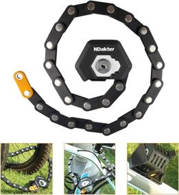 img 3 attached to 🔒 NDakter Foldable Chain Lock for Bicycles - Bike Burger Locks Heavy Duty Anti Theft - High Security Alloy Steel Locks - Includes 3 Keys, Mounting Bracket - 2.6FT/79CM