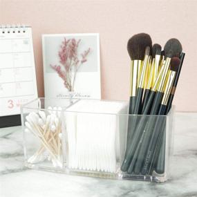 img 3 attached to ELUCHANG Clear Acrylic Makeup Brush Holder Organizer - 3 Slot Cosmetic Brushes Storage and Eyeliners Display Stand